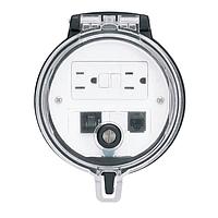 Panduit DAP4BC-G0 ພອດເຂົ້າຖືກຂໍ້ມູນ ພອດເຂົ້າຖືກຂໍ້ມູນ, ພື້ນຖານ 4 ຢູນິດ, ປຸ່ມປົດກົດ GFCI