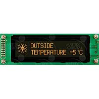 Matrix Orbital MOI-AL202C-FA3SE ຈອກສະແດງຕົວອັກສອນ LCD 20x2 EcoDisp, ຂໍ້ຄວາມສີເຫຼືອງ AmberTxt ມີຟີເຈີພິເສດ
