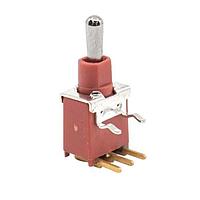 E-Switch 200AWMSP5T2A1M61RE ສະຫນັບສະຫນູນ Toggle TOGGLE, 0.4VA 20VAC/VDC, SPDT On-Off-(On), ຜ່ານຮູ Hole, ມຸມຂວາ PC Pin