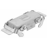 HARTING 19440100301 Hoods 10B INOX (ເຫຼັກບໍ່ຜະລິດສ່ງຜົນ), ຄົນຄວບຄຸມຄູ່, ການຕິດຕັ້ງຢູ່ບໍລັກເຮດ (ການປິດ FPM)
