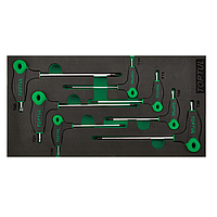 TOPTUL GVA0712 7PCS - L-Type Two Way Star &amp; Tamperproof Key Wrench Set