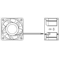 Delta Electronics, Inc. PFB0624SHE-TZNY ພັງລົມ DC Axial, 60x38mm, 24VDC, 43.57CFM, 6.72W, 50.5dBA, 8000RPM, Ball Bearing, IP55