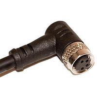 Mueller C84D02M002 ເສັ້ນສາຍອ່ານຄ່າ / ເສັ້ນສາຍກະທົບ M8 Cordset, 4-ຕຳແໜ່ງ ຕົວຍິງມຸມຂວາ ເຖິງສິ້ນເປີດ, 24 AWG, 2M