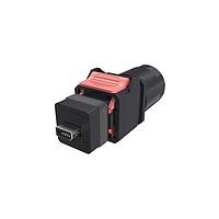 Amphenol NDHN3E3 ຕົວເຊື່ອມມີລສະປິກຮູບສະແກນສະຕະຣູມສະແກນສະຕະຣູມ Rectangular Push Pull ix IP67 Plug, NDH, Plug Kit, B Key, 24 AWG IDC, 30u" Gold