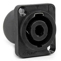 Io Audio Technologies IO-SL4MP ຕິດຕໍ່ສາຍສຽງ, Speakerlatch, ຕິດຕັ້ງຢູ່ບ້ອງຄອບ, ຜູ້ຊາຍ, 4-ຂາ, 16A RMS / 250VAC, ສີດຳ