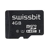 Swissbit SFSD4096N3BM1TO-E-GE-2D1-STD ບັດ MicroSD ອຸດສາຫະກຳ microSD Card, S-45u, 4 GB, MLC Flash, -25C ຫາ +85C