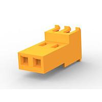 AMP Connectors - TE Connectivity 640604-2 ຮູງຮັບ Receptacle Housing FEED THRU WO TAB 2P ສີແດງ 18 AWG