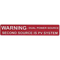 HellermannTyton 596-00231 ປ້າຍສະແກນແສງອາທິດ Solar Label, WARNING DUAL POWER SOURCESYSTEM, 4.125" x .75", VL, ແດງ, 50/ມ້ວນ