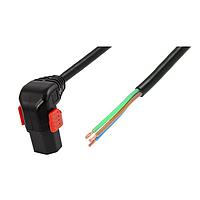 Schaffner IL13P-D-SE-H05-3100-200 ສາຍພະລັງ AC ມີລັອກ C13+ ລົງ, ສິ້ນຕົວປົກກະຕິ, H05VV-F, 3x1.00 mm sq., 2 m, ສີດຳ