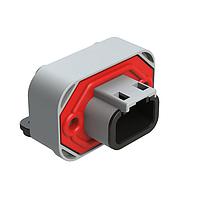 Amphenol SINE Systems ATM13-3P-BM04 ຕິດຕັ້ງຂາຍບົດ 3-ທາງ RA Flng Mnt PCB Rcpt 3POS Gry Tin Cont